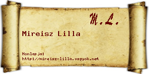 Mireisz Lilla névjegykártya